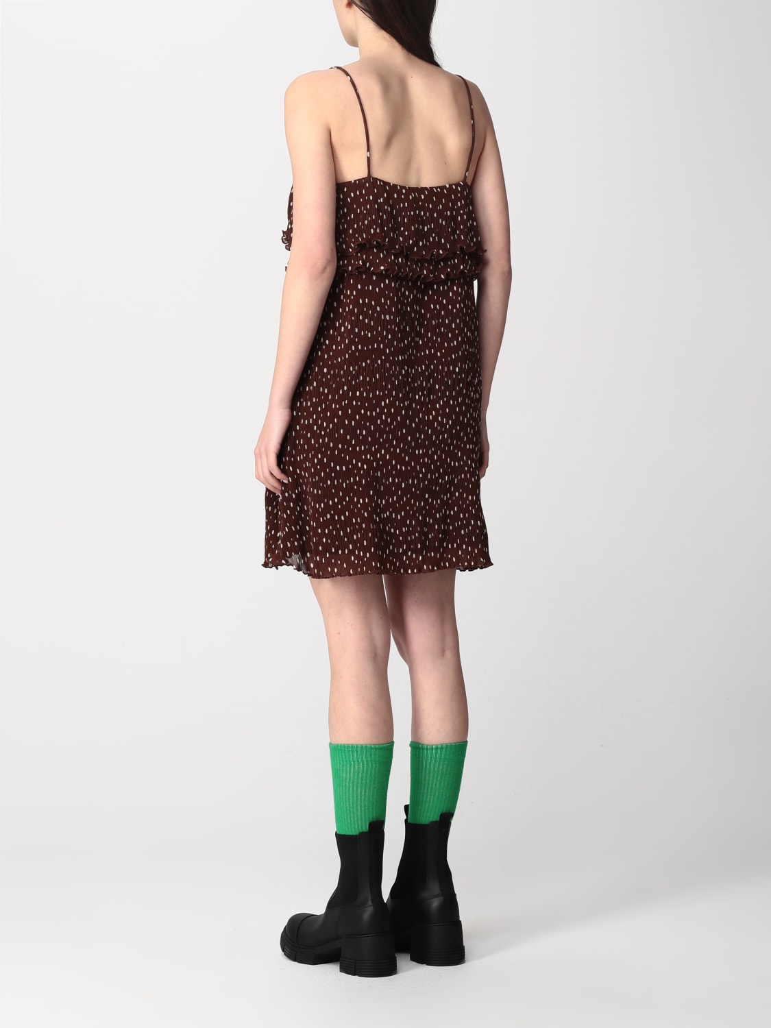 GANNI DRESS: Dress woman Ganni, Brown - Img 2