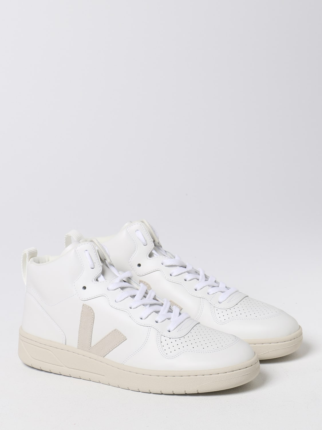 VEJA SNEAKERS: Sneakers V-15 Veja in pelle, Bianco - Img 2