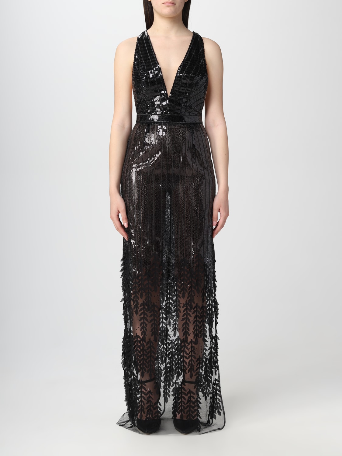 Elisabetta Franchi Outlet: dress in sequined fabric - Black ...