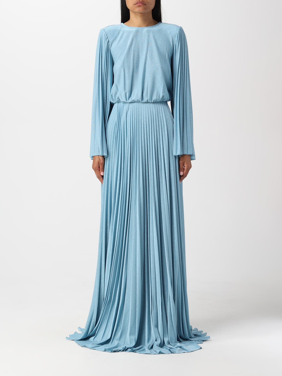 ELISABETTA FRANCHI: dress in jersey - Gnawed Blue | Elisabetta Franchi dress  AB442 online at GIGLIO.COM