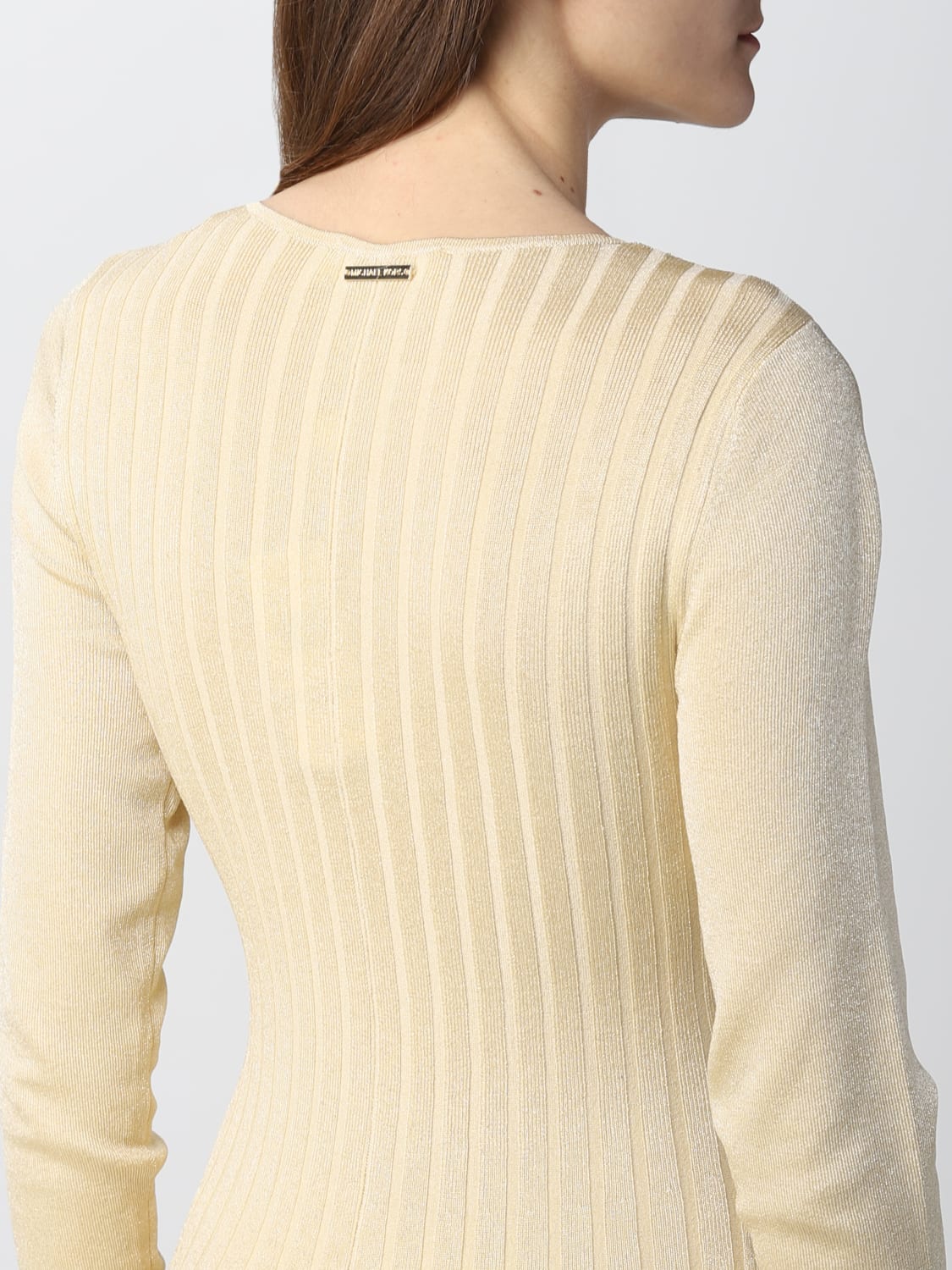 ワンピース Michael Kors Woman Dress Gold MS381MV61R 710 Metallic Stretch Knit Ring Maxi Dress | Michael Kors [US]