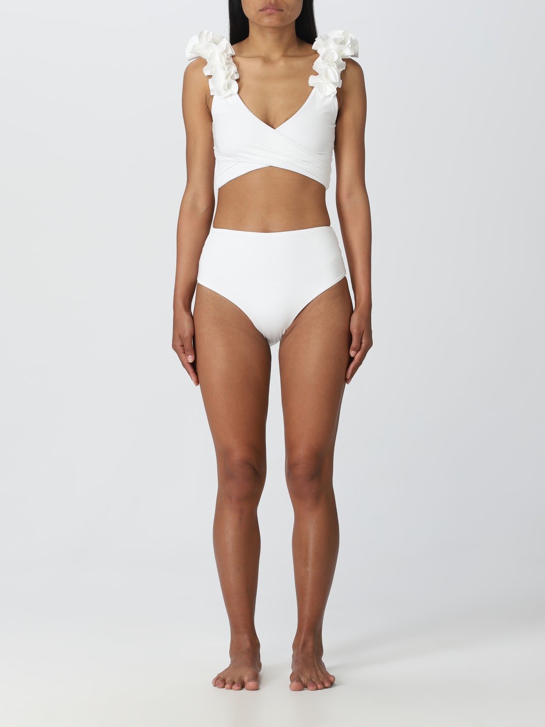 MAYGEL CORONEL COSTUME: Bikini Maygel Coronel in lycra, Bianco - Img 1