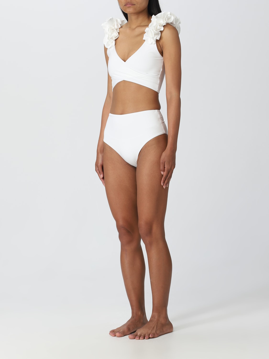 MAYGEL CORONEL COSTUME: Bikini Maygel Coronel in lycra, Bianco - Img 3