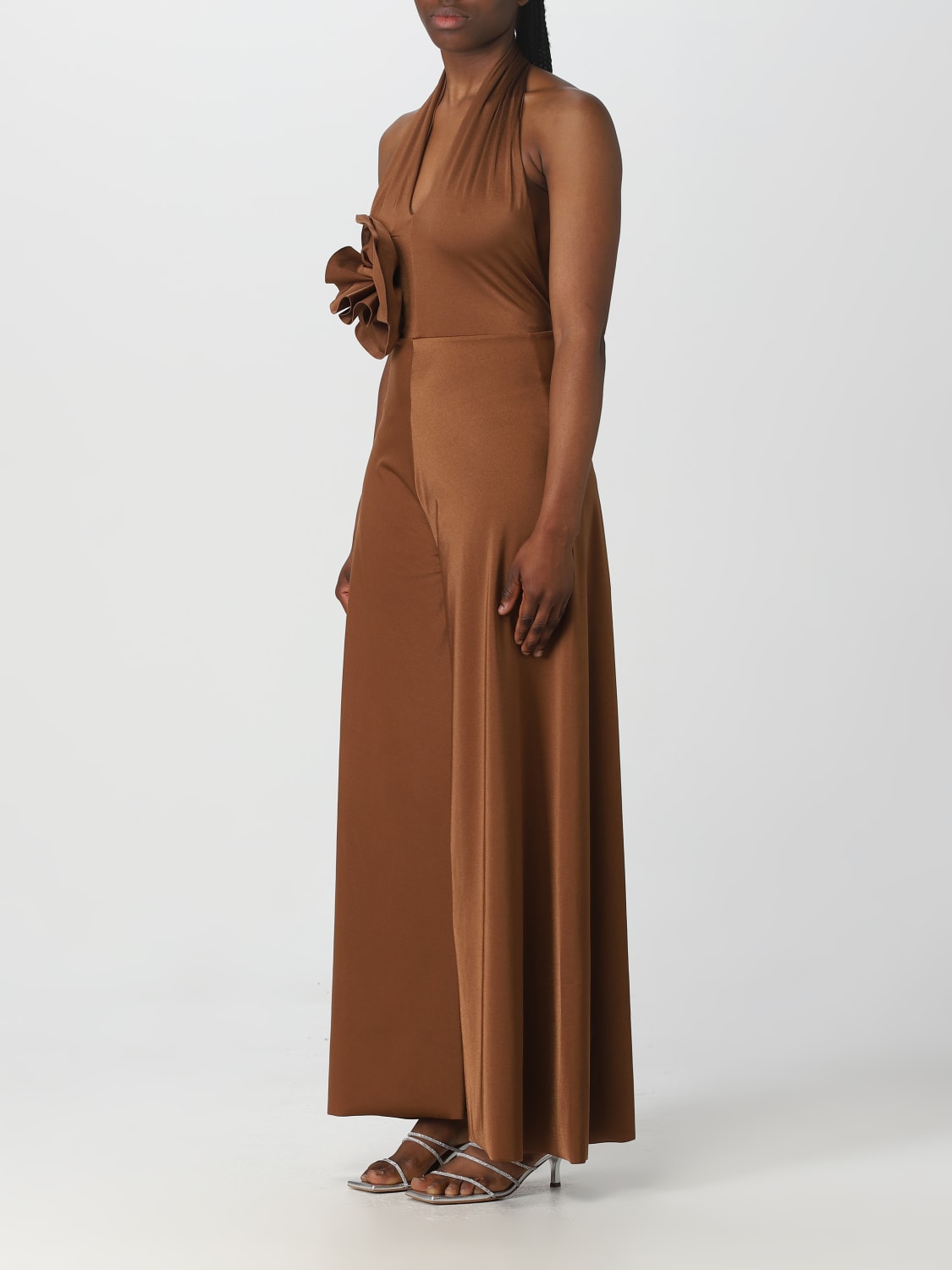 MAYGEL CORONEL TUTA: Tuta Maygel Coronel in tessuto stretch, Bronzo - Img 3