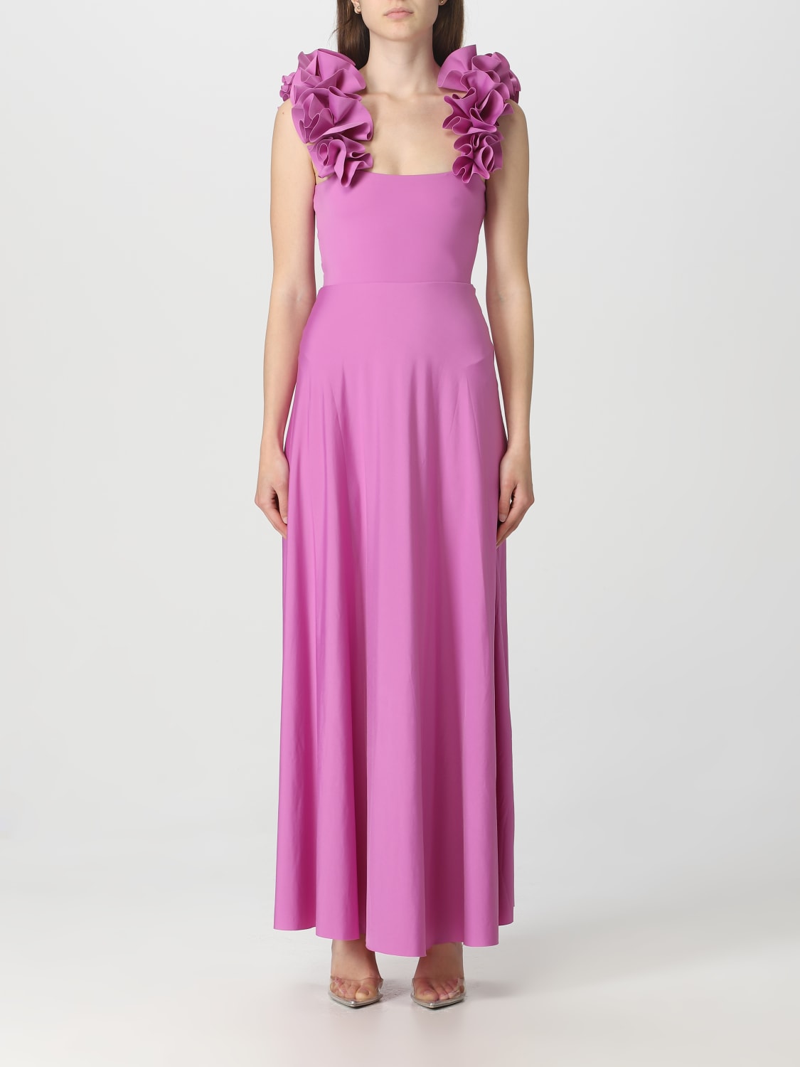 MAYGEL CORONEL ABITO: Abito Maygel Coronel in tessuto stretch, Viola - Img 1