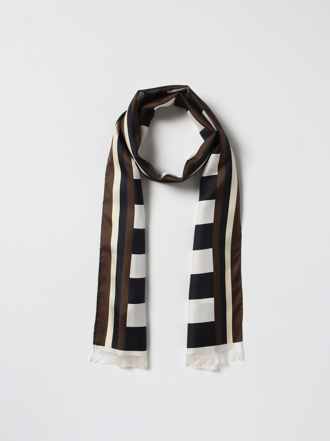 SAINT LAURENT NECK SCARF: Saint Laurent Cassandre organic silk twill scarf, Black - Img 2