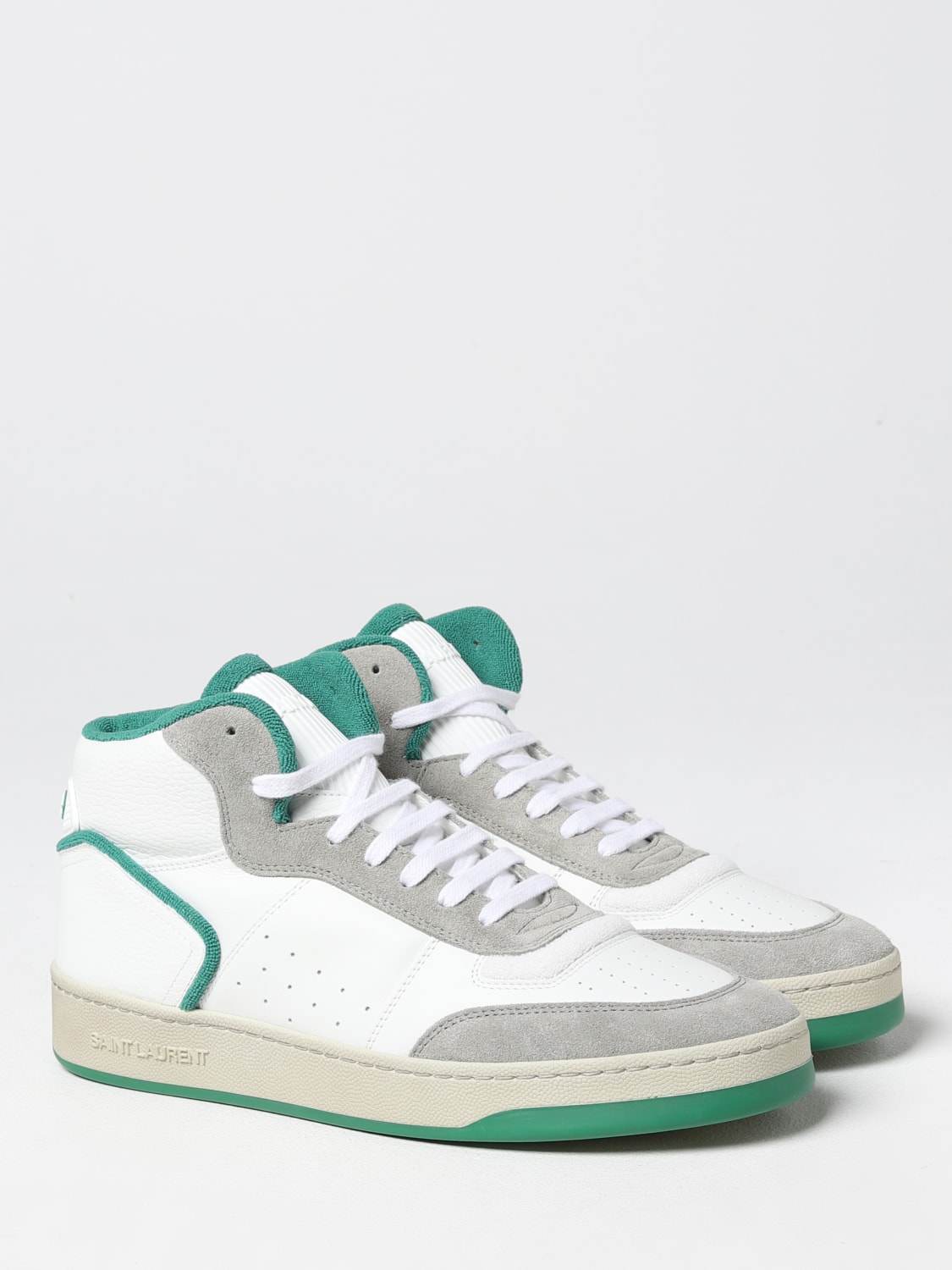 SAINT LAURENT SNEAKERS: Saint Laurent leather sneakers, White - Img 2