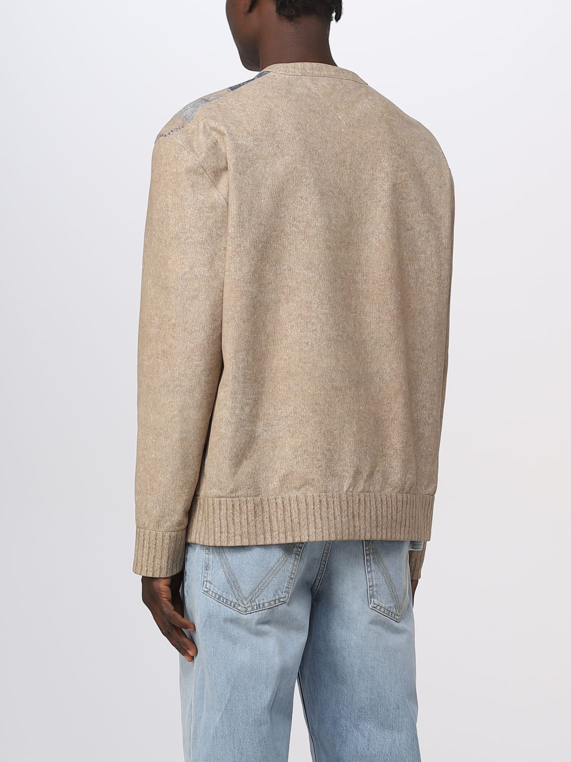 BOTTEGA VENETA SWEATER: Bottega Veneta printed leather sweater, Beige - Img 3