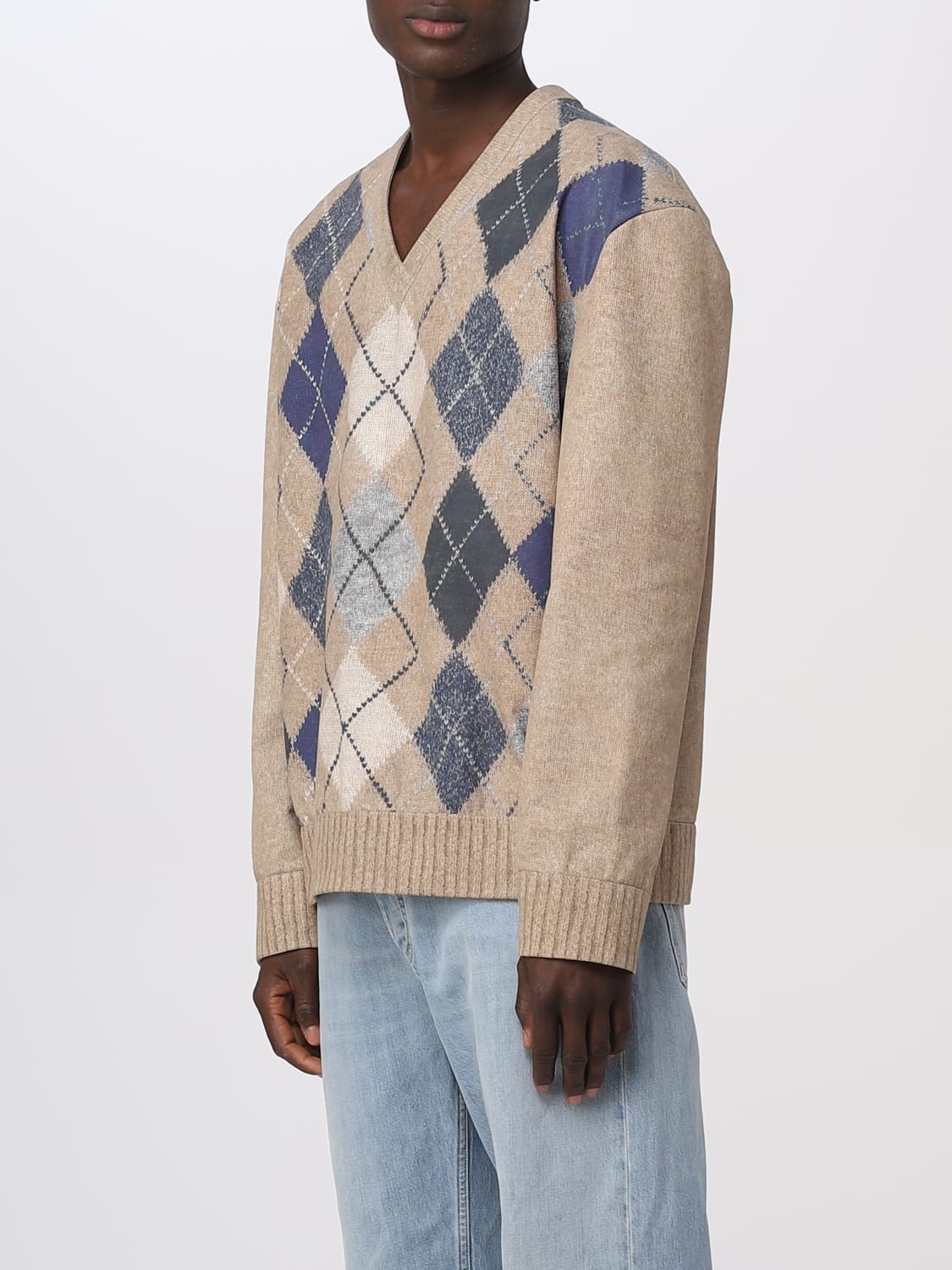 BOTTEGA VENETA SWEATER: Bottega Veneta printed leather sweater, Beige - Img 4