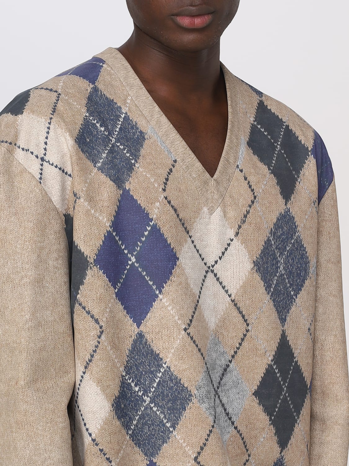 BOTTEGA VENETA SWEATER: Bottega Veneta printed leather sweater, Beige - Img 5