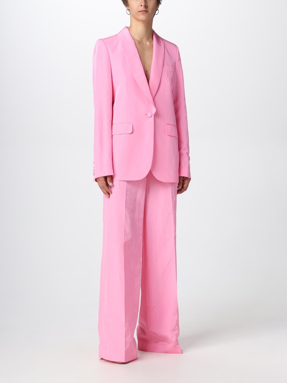 MSGM BLAZER: MSGM blazer in viscose and linen, Fuchsia - Img 2