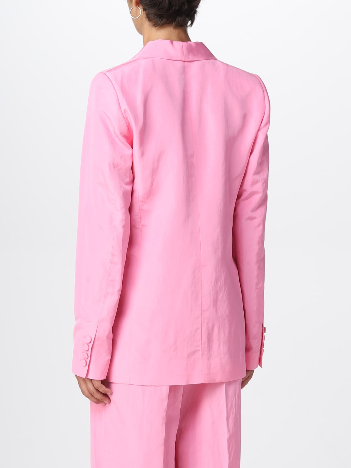 MSGM BLAZER: MSGM blazer in viscose and linen, Fuchsia - Img 3