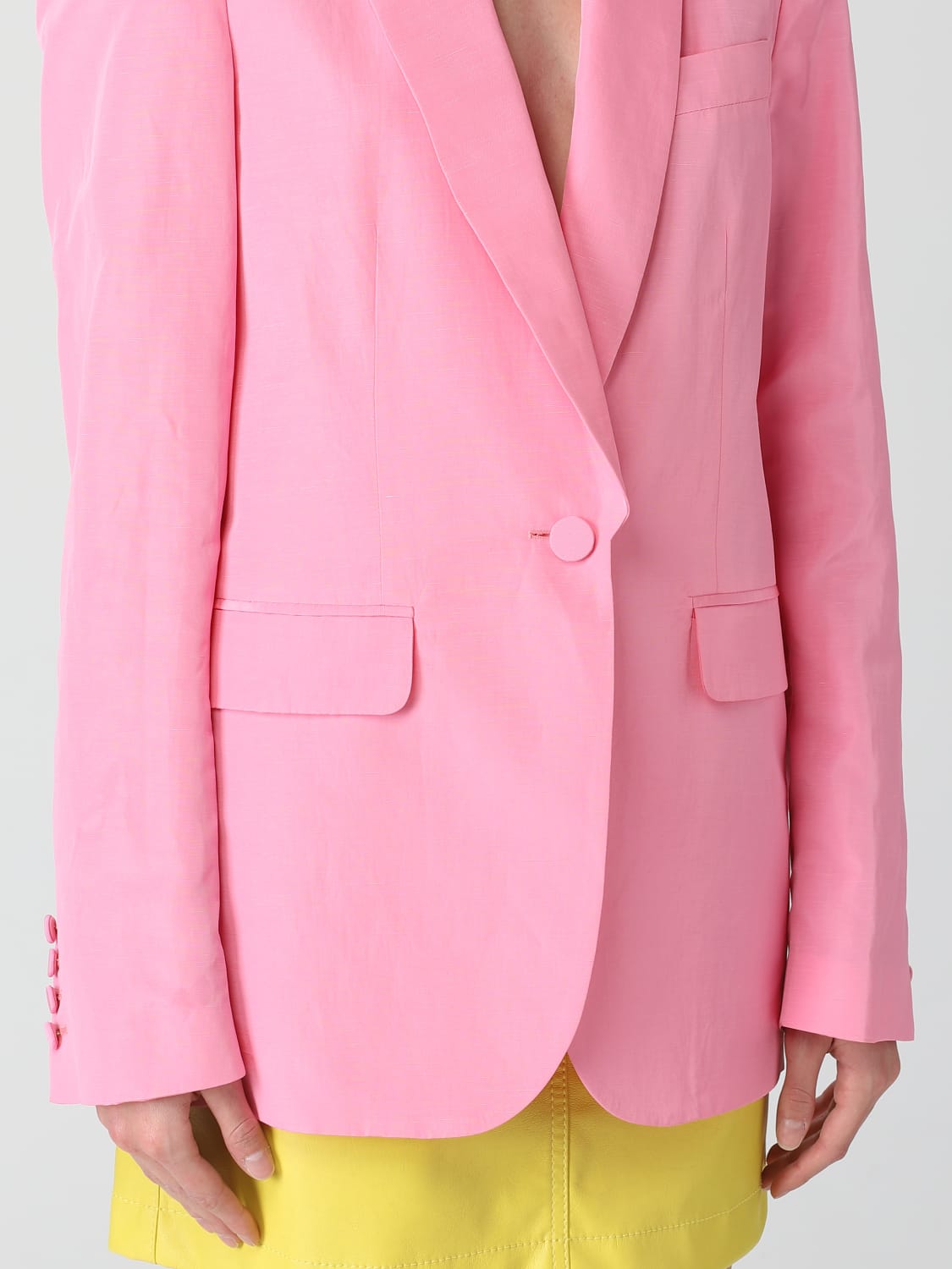 MSGM BLAZER: MSGM blazer in viscose and linen, Fuchsia - Img 5