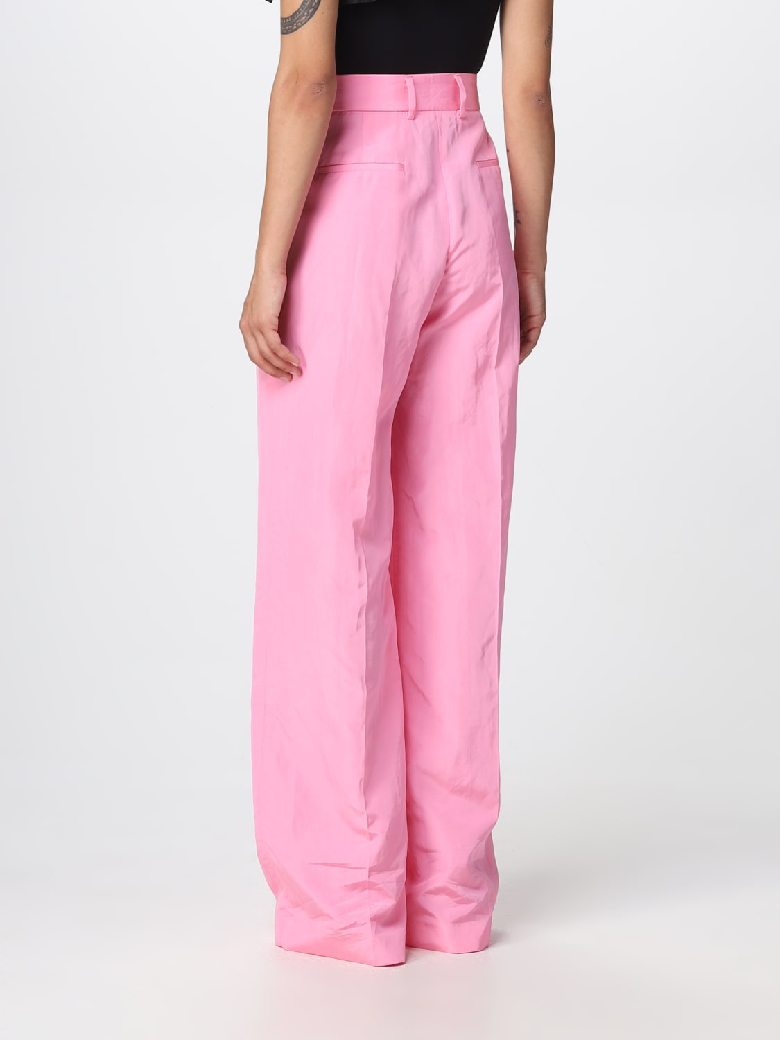 MSGM PANTS: MSGM pants in viscose blend, Fuchsia - Img 3