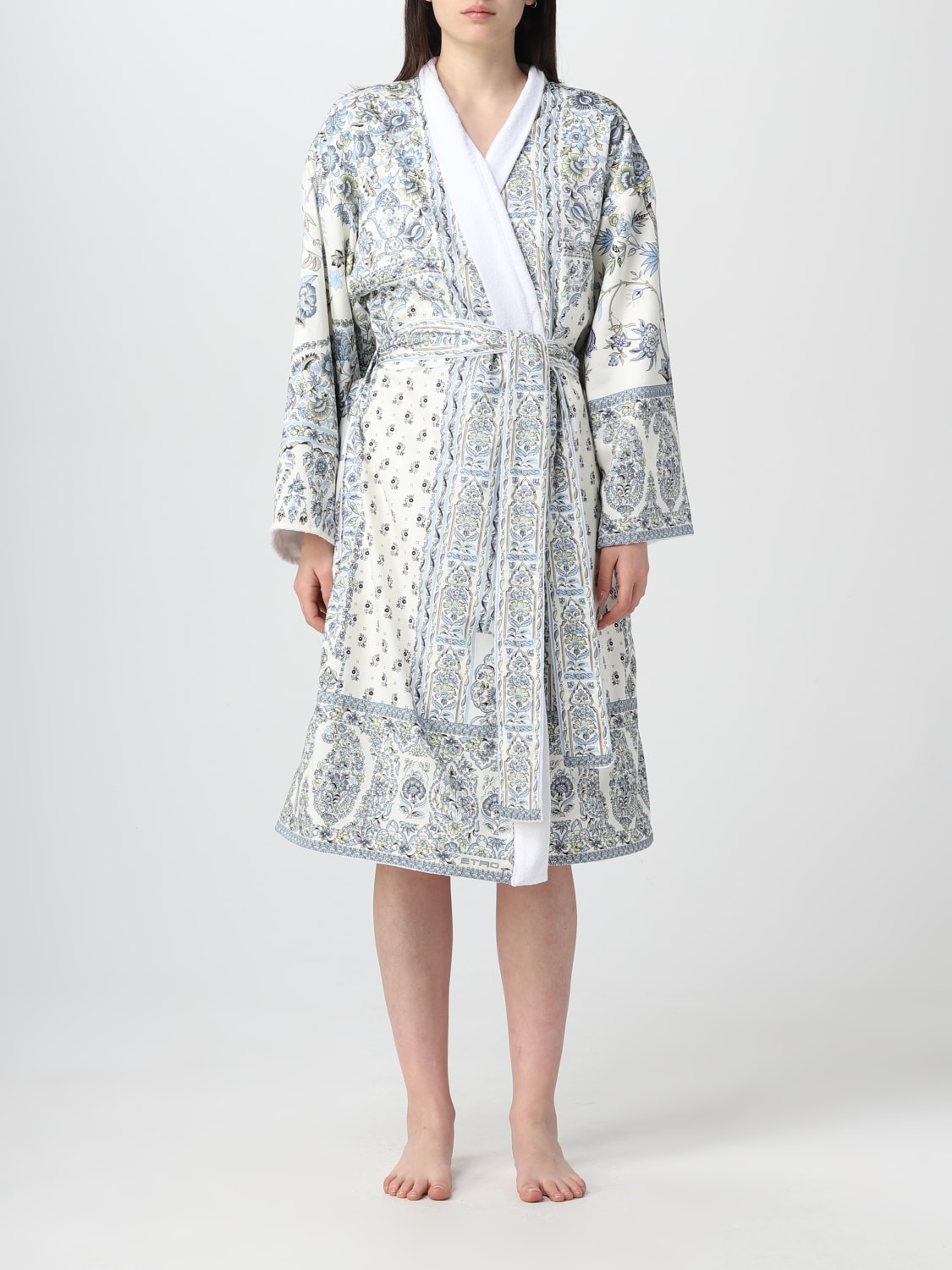 ETRO HOME BATHROBES: Etro Home cotton bathrobe, White - Img 1