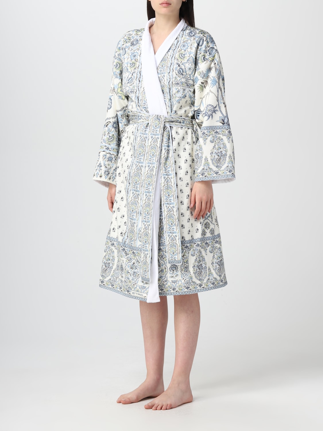 ETRO HOME BATHROBES: Etro Home cotton bathrobe, White - Img 3