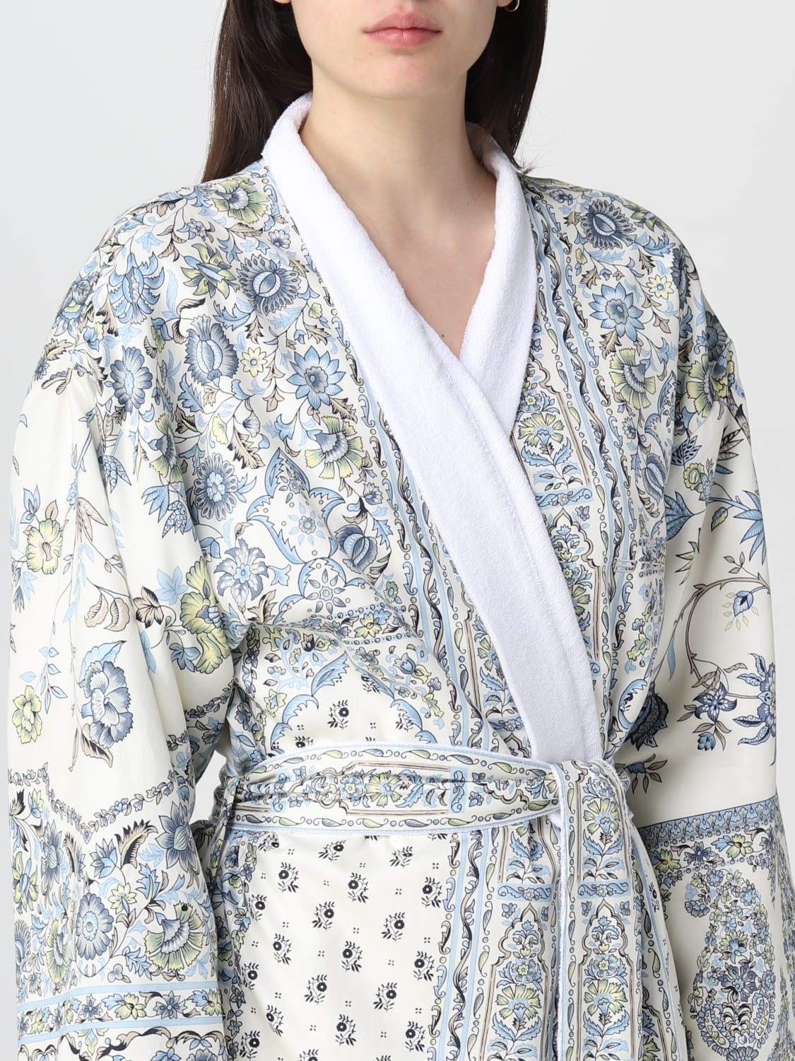 ETRO HOME BATHROBES: Etro Home cotton bathrobe, White - Img 4