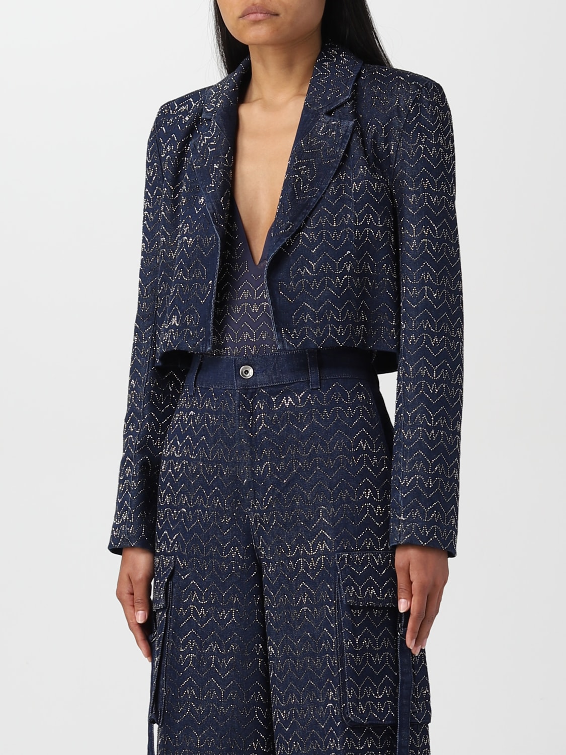 PATRIZIA PEPE BLAZER: Blazer woman Patrizia Pepe, Blue - Img 3