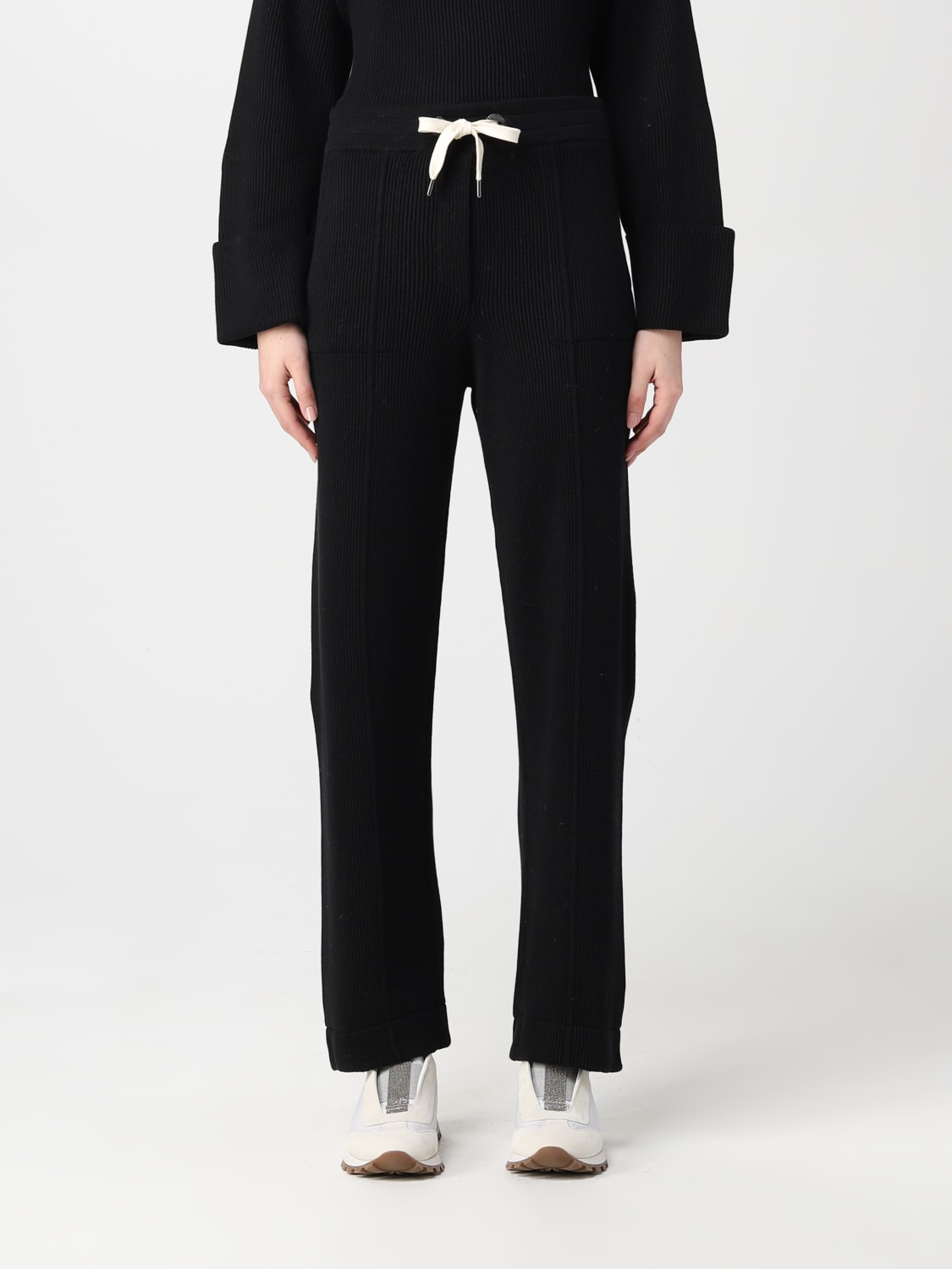 BRUNELLO CUCINELLI PANTS: Brunello Cucinelli knit pants, Black - Img 1