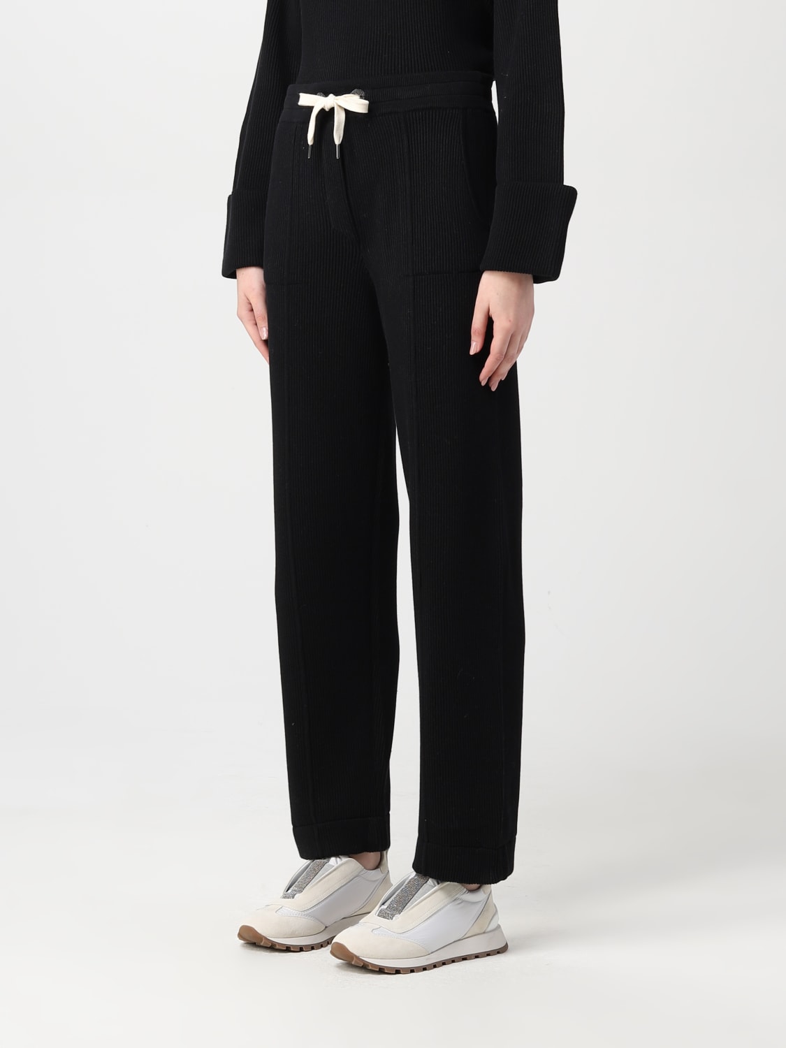 BRUNELLO CUCINELLI PANTS: Brunello Cucinelli knit pants, Black - Img 4