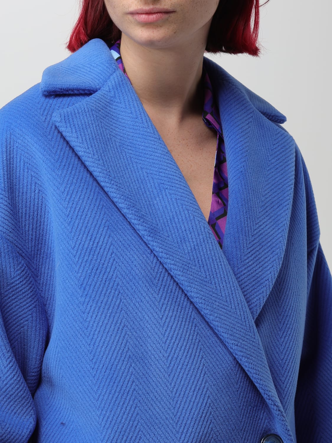 HANITA COAT: Coat woman Hanita, Gnawed Blue - Img 4