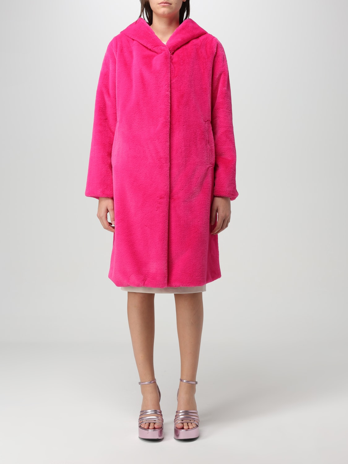 HANITA PELLICCIA: Cappotto Hanita in pelliccia sintetica, Fuxia - Img 1