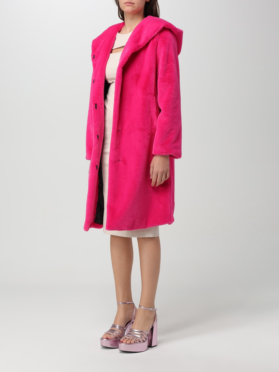 HANITA PELLICCIA: Cappotto Hanita in pelliccia sintetica, Fuxia - Img 3