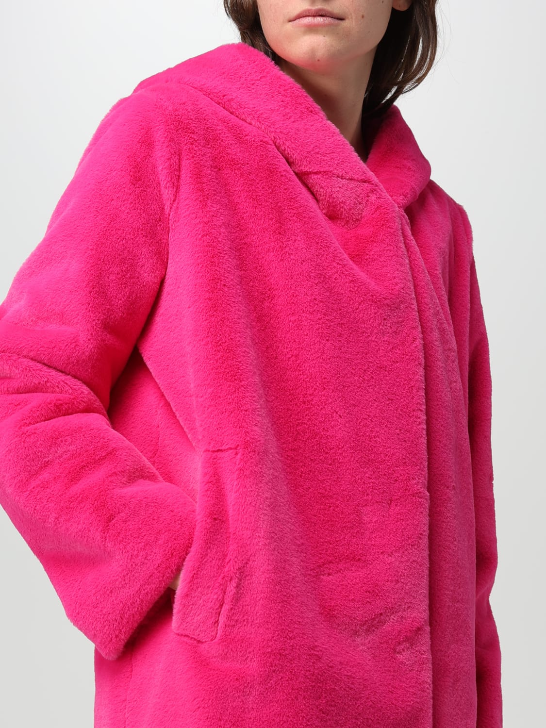 HANITA PELLICCIA: Cappotto Hanita in pelliccia sintetica, Fuxia - Img 4