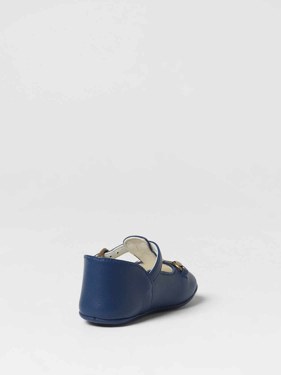 GUCCI SCARPE: Mocassino Gucci in pelle con morsetto in metallo, Blue - Img 3