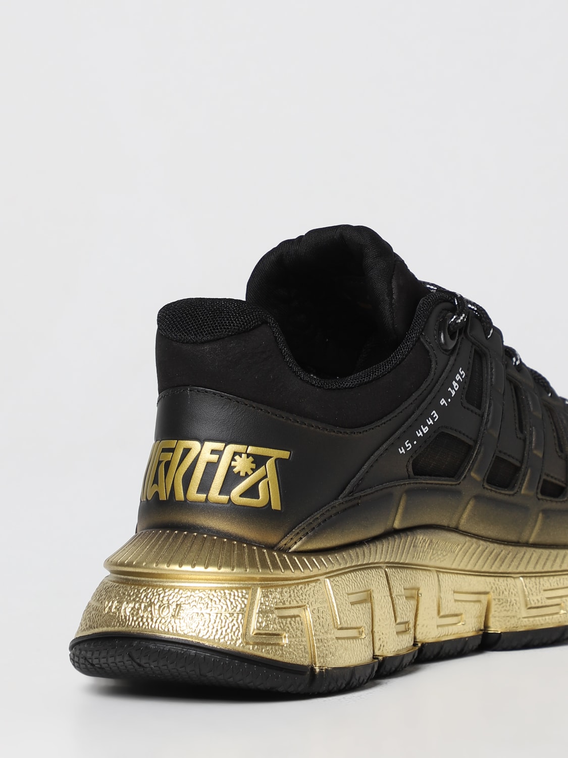 Versace Outlet: Trigreca sneakers in fabric and leather - Black | Versace  sneakers DSU80941A07042 online at GIGLIO.COM