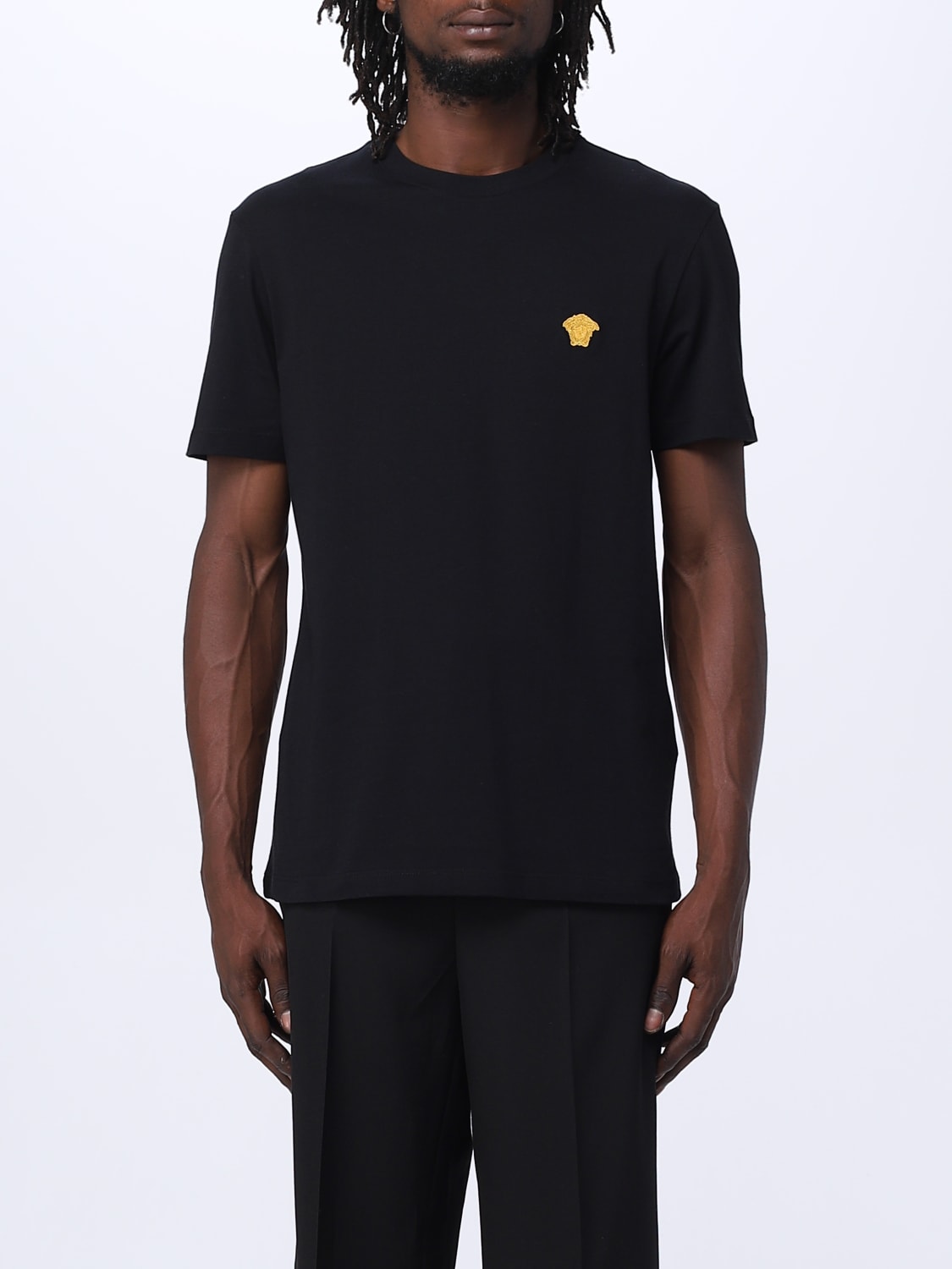 VERSACE T-SHIRT: Versace cotton t-shirt, Black - Img 1