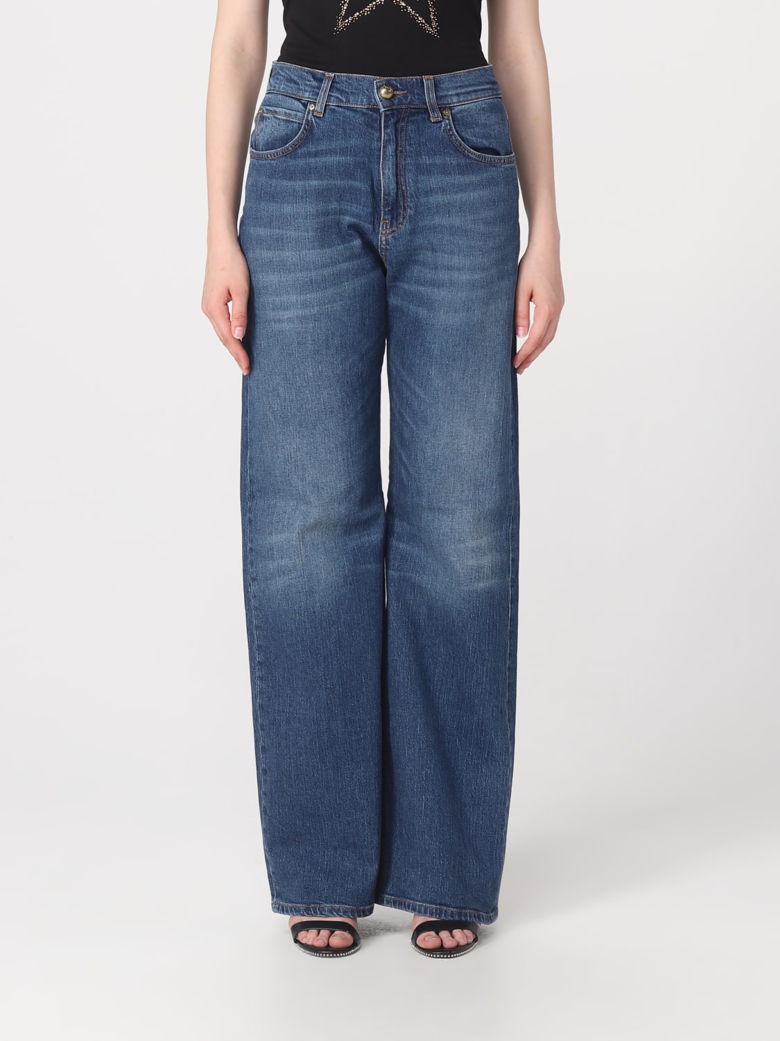 デニム・ジーパン PINKO Women Denim Pants 101733A1RA Z14 White Pinko Cut-Out Detail High-Waisted Jeans in Blue | Lyst