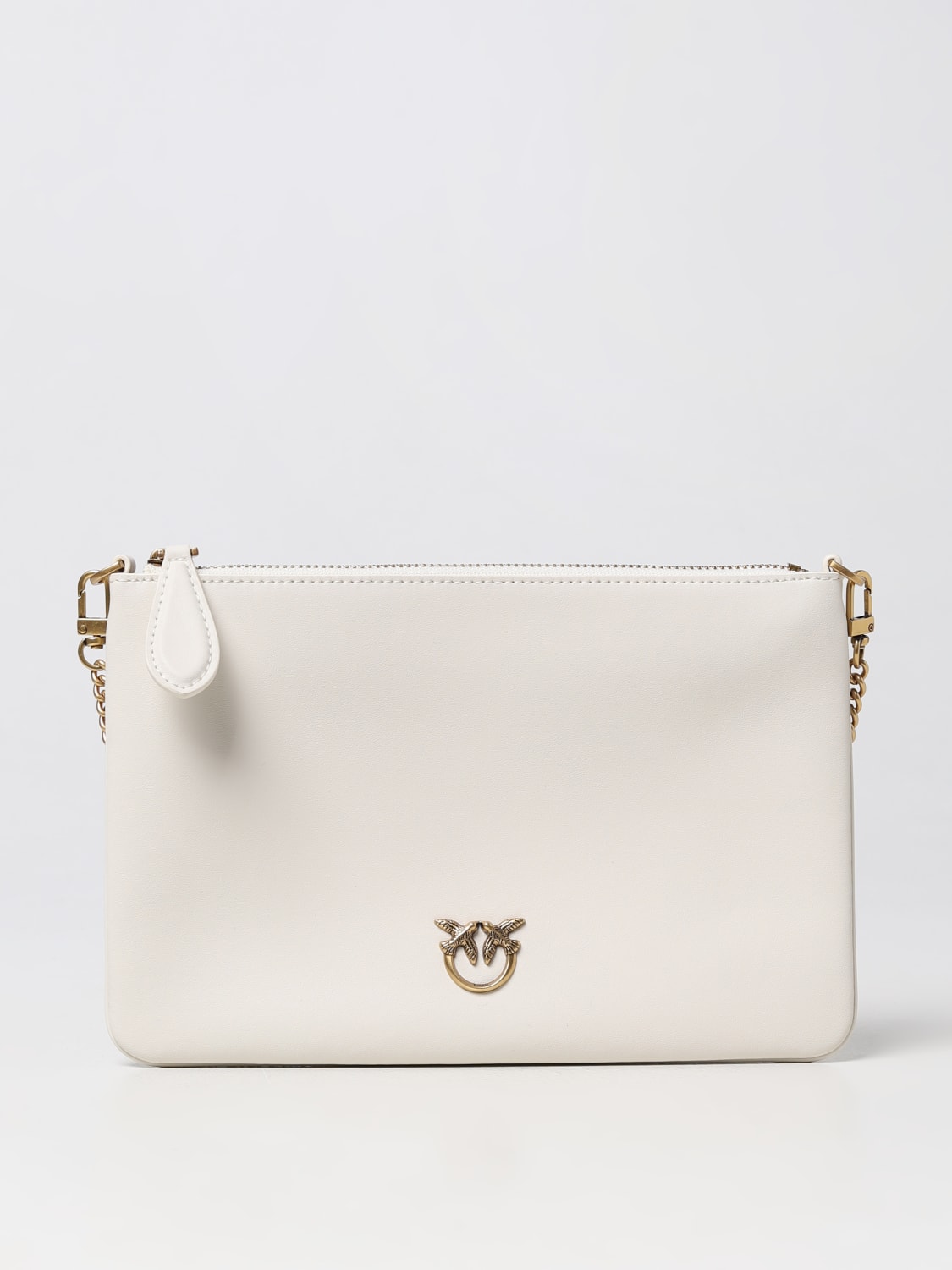 PINKO BORSA MINI: Borsa Classic Flat Pinko in pelle , Bianco - Img 1