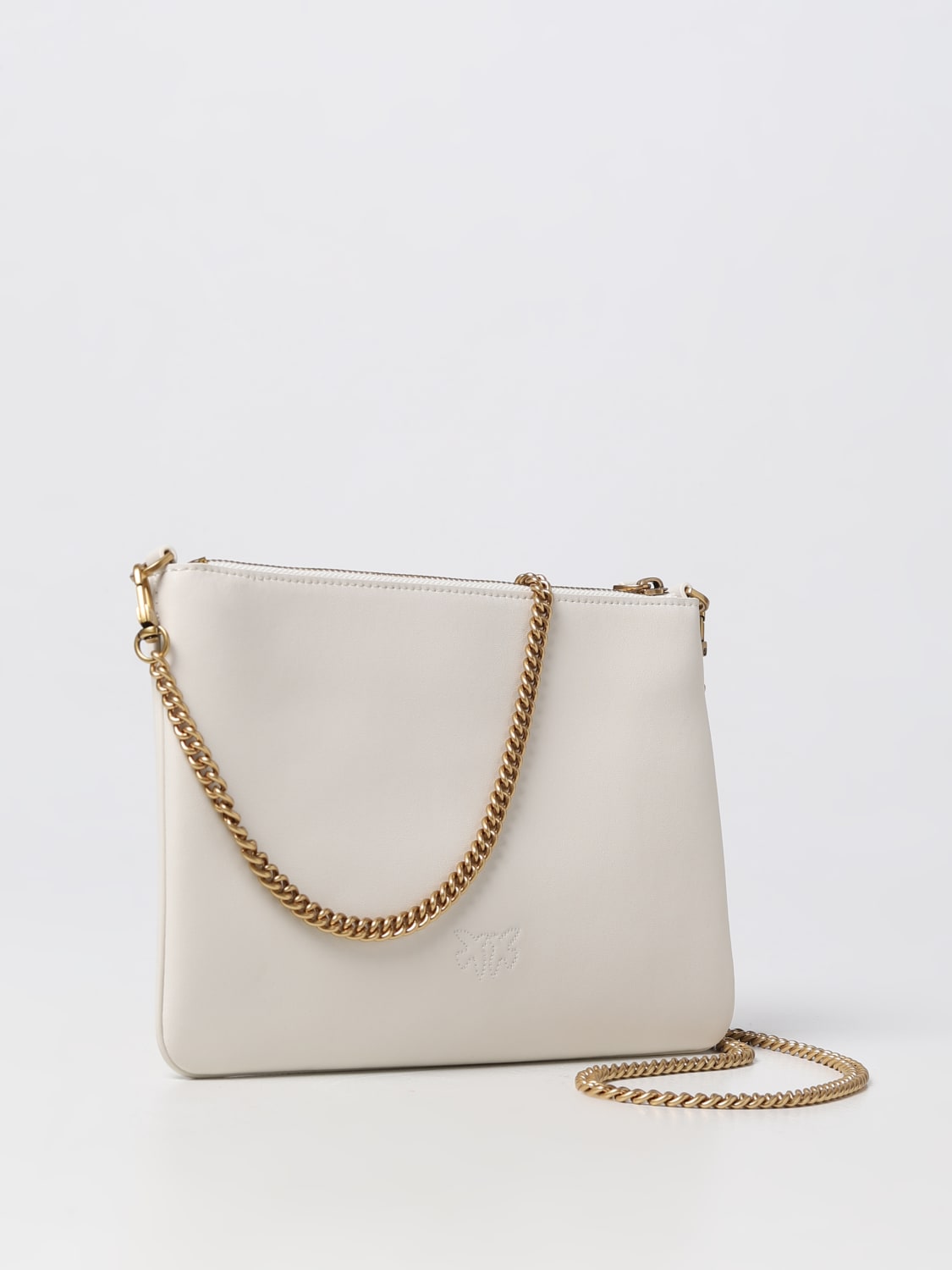 PINKO BORSA MINI: Borsa Classic Flat Pinko in pelle , Bianco - Img 2
