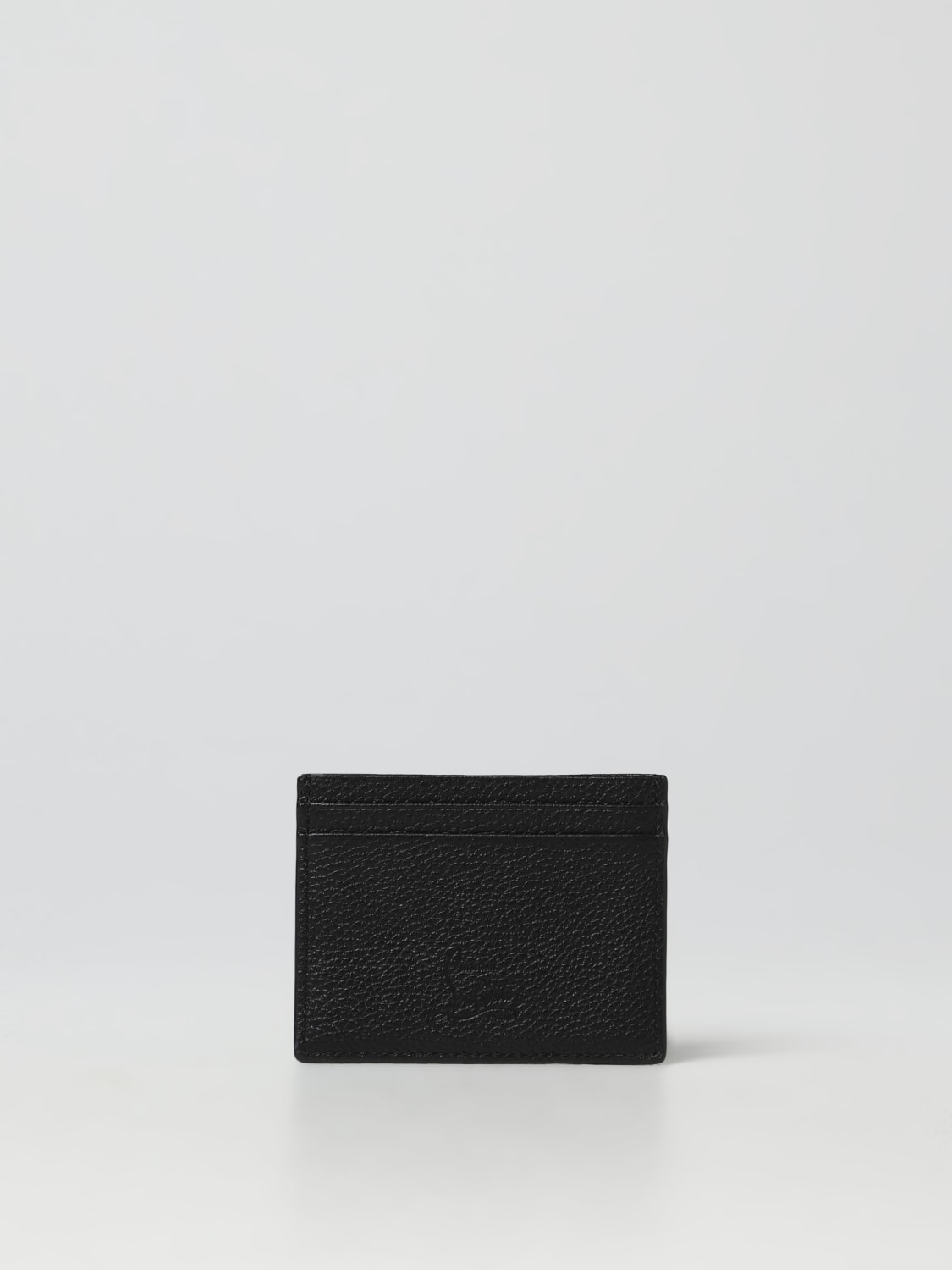 CHRISTIAN LOUBOUTIN WALLET: Christian Louboutin Kios Spike credit card holder in grained leather, Black - Img 2