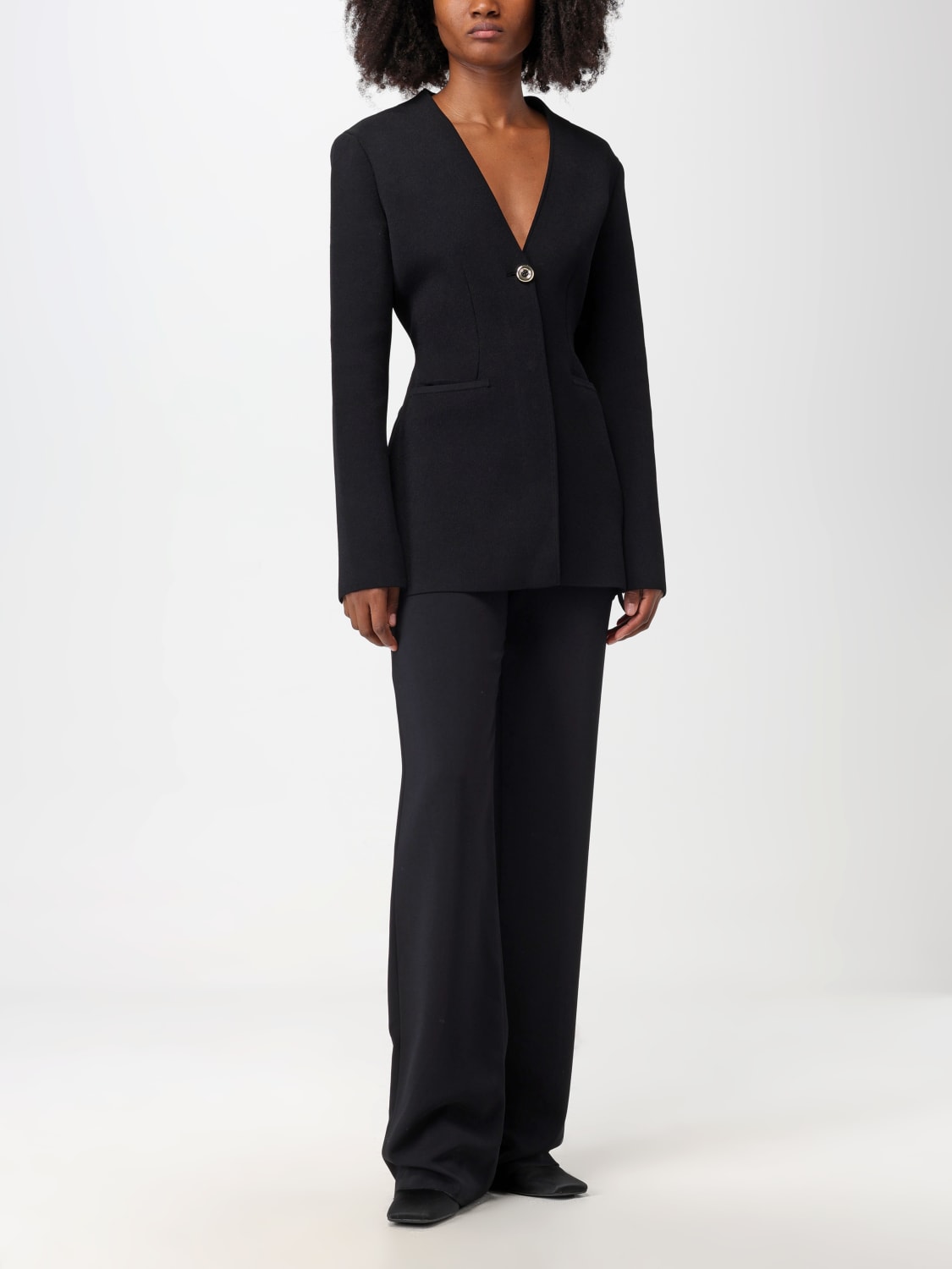 Giorgio Armani Outlet: blazer in viscose blend - Black