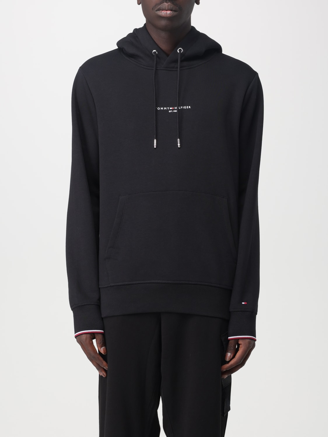 TOMMY HILFIGER SWEATSHIRT: Tommy Hilfiger sweatshirt in cotton blend, Black - Img 1