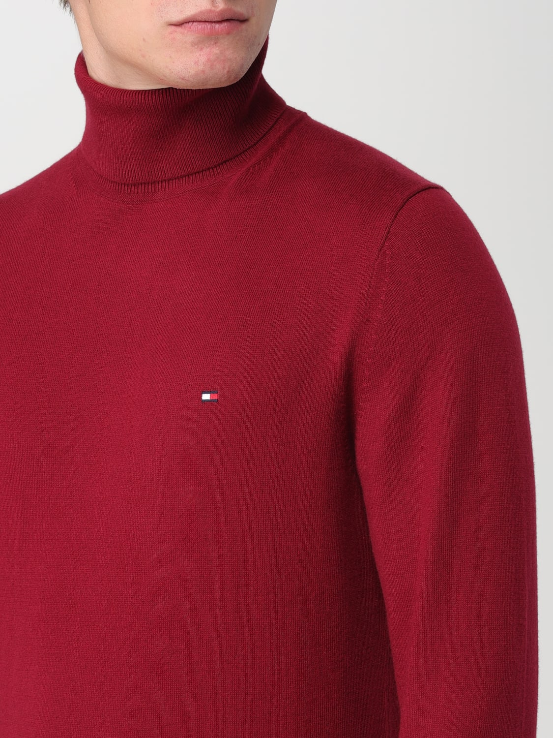 TOMMY HILFIGER SWEATER: Tommy Hilfiger basic turtleneck sweater, Burgundy - Img 3