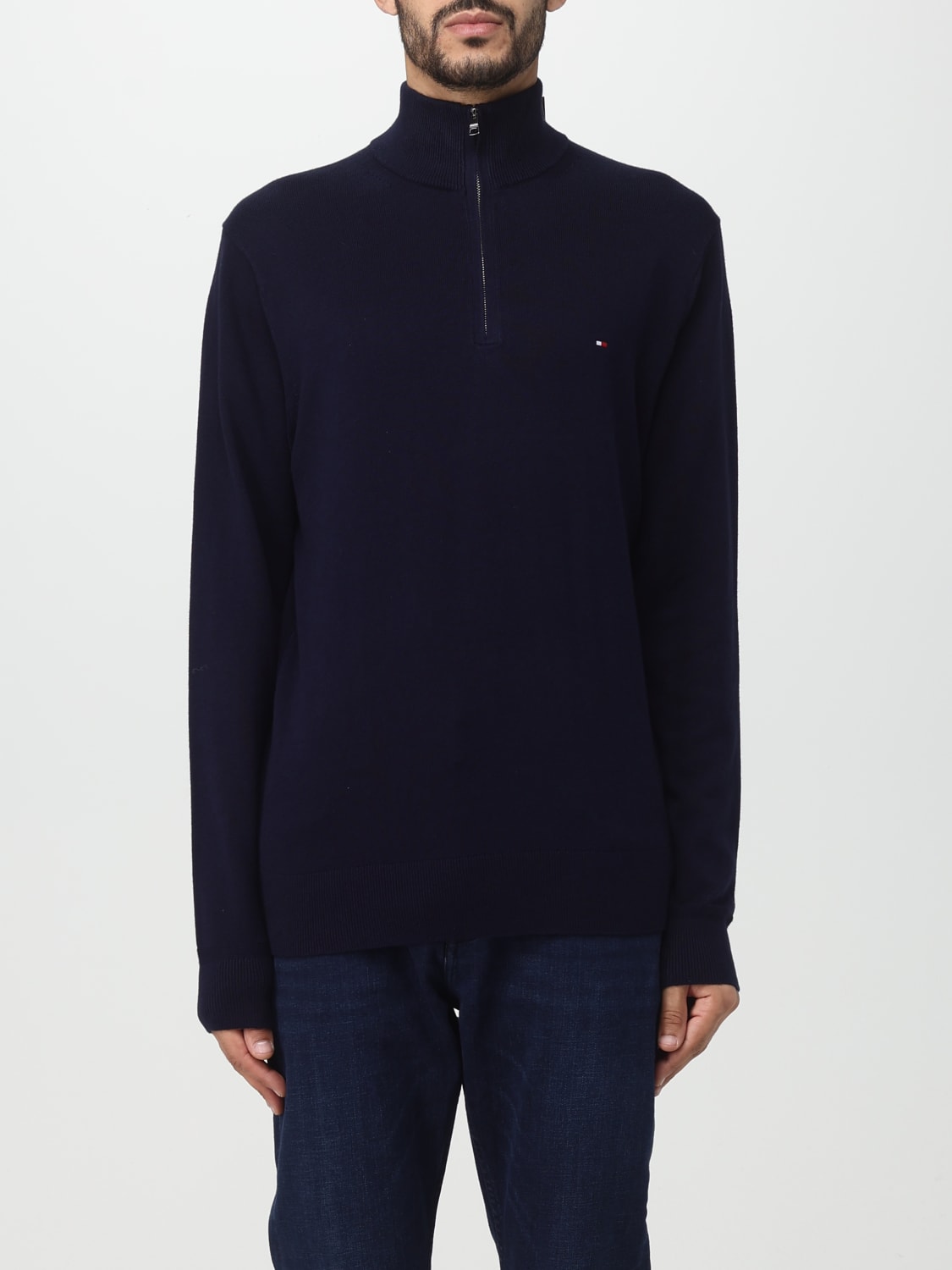 TOMMY HILFIGER SWEATER: Tommy Hilfiger sweater in organic cotton blend, Blue - Img 1