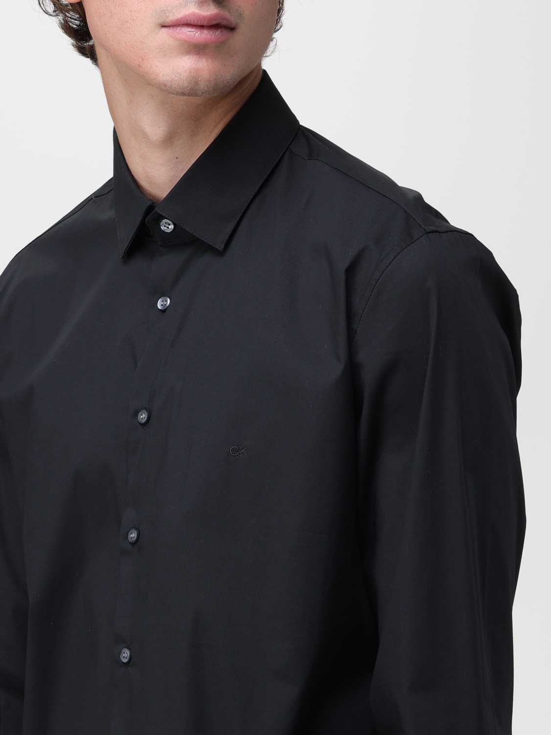 CALVIN KLEIN CAMICIA: Camicia Calvin Klein in cotone stretch, Nero - Img 3