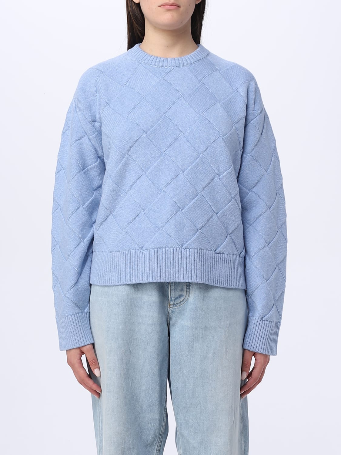 BOTTEGA VENETA MAGLIA: Maglione Bottega Veneta in lana, Celeste - Img 1