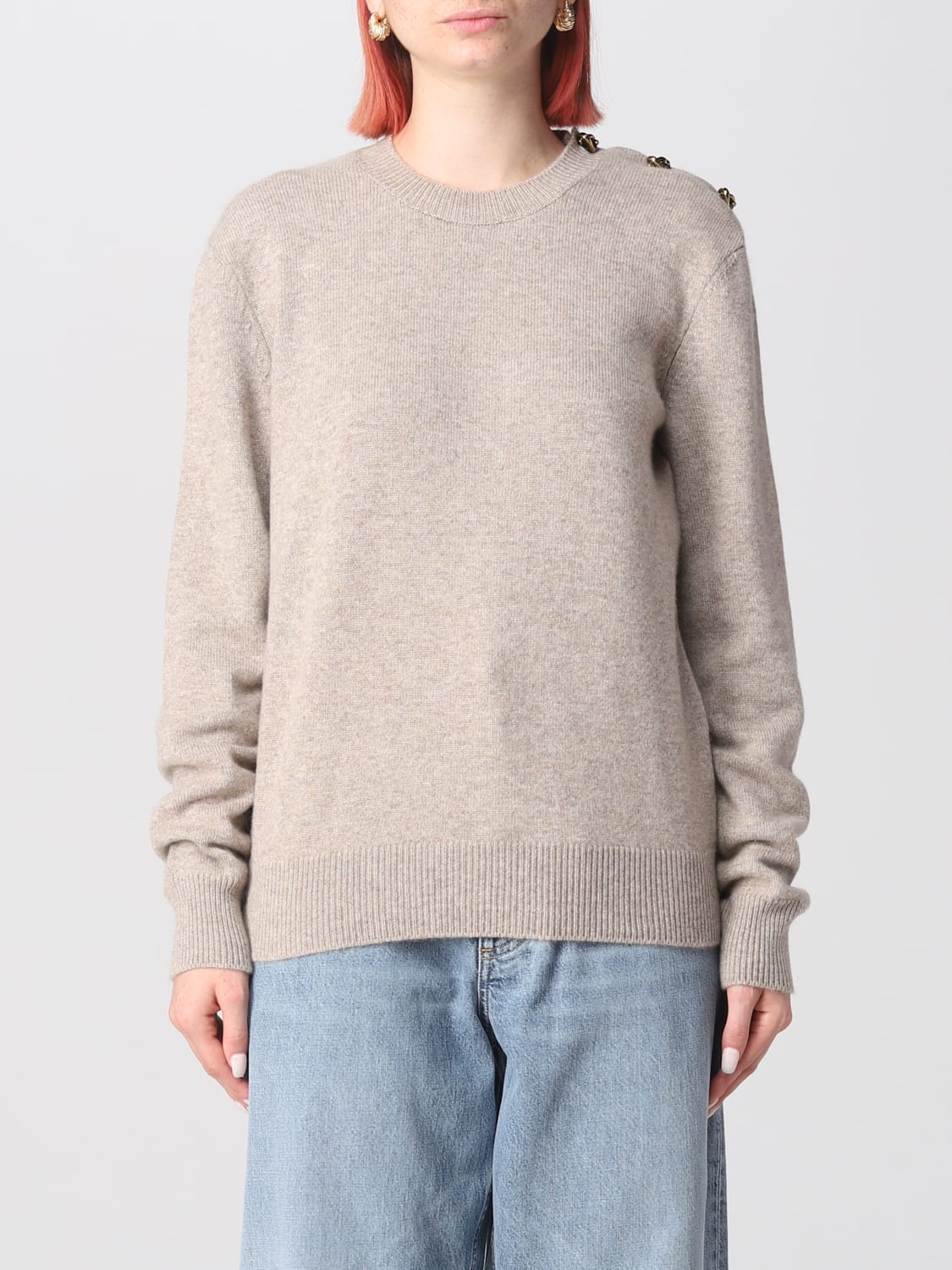 BOTTEGA VENETA SWEATER: Bottega Veneta cashmere sweater with buttons, Dove Grey - Img 1