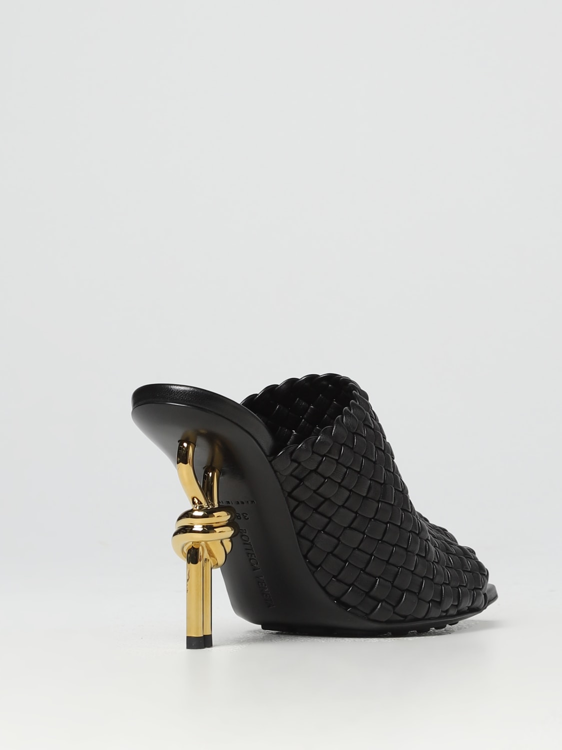 BOTTEGA VENETA intreccio leather mules Black Bottega Veneta heeled sandals 754143V2P50 online at GIGLIO.COM