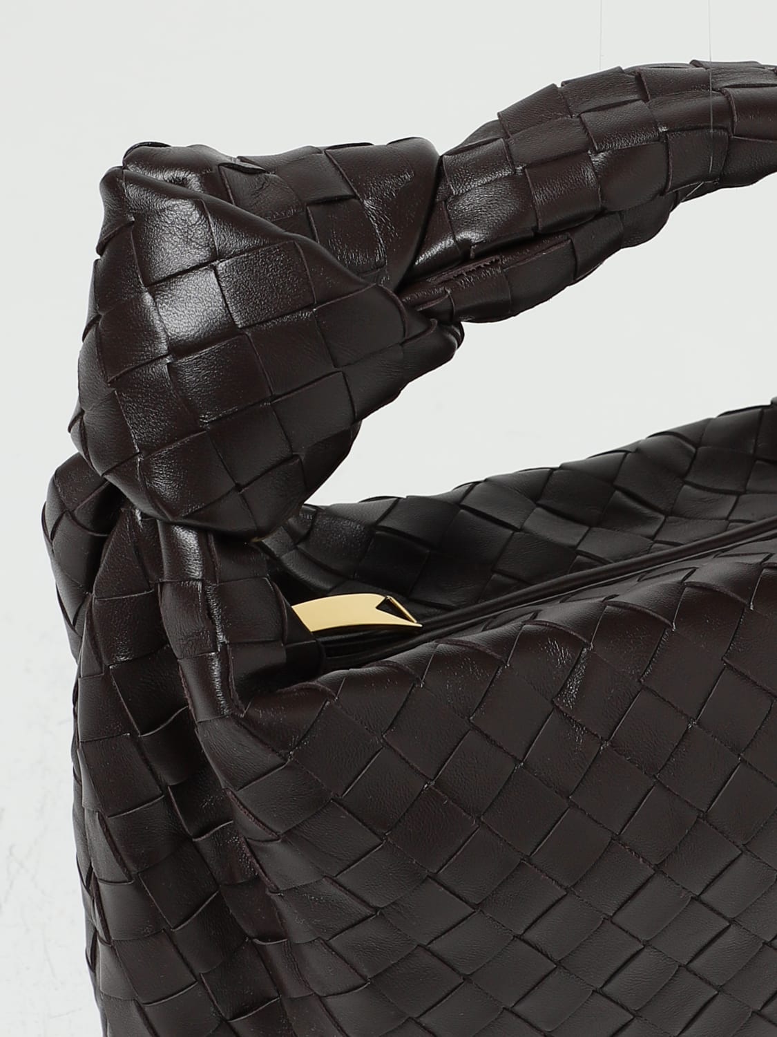 BOTTEGA VENETA HANDBAG: Bottega Veneta Teen Jodie bag in woven leather, Gold - Img 3