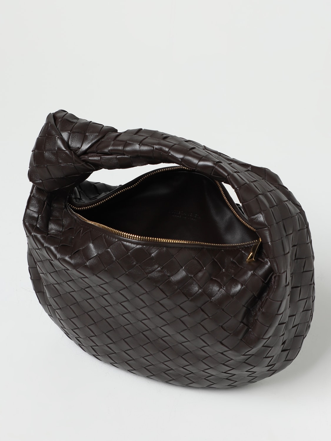 BOTTEGA VENETA HANDBAG: Bottega Veneta Teen Jodie bag in woven leather, Gold - Img 4