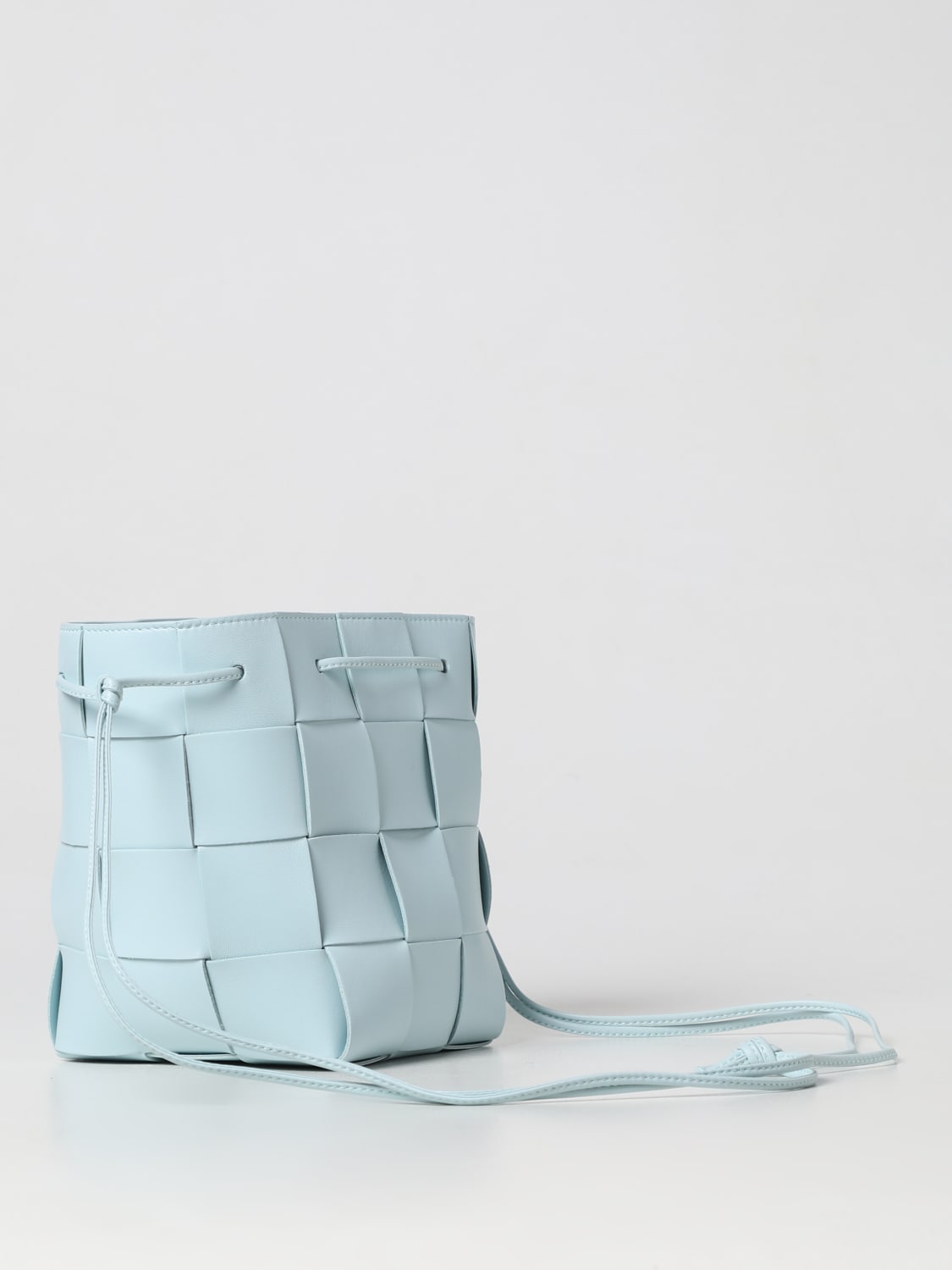 BOTTEGA VENETA MINI BAG: Bottega Veneta Cassette bag in woven nappa, Sky Blue - Img 2