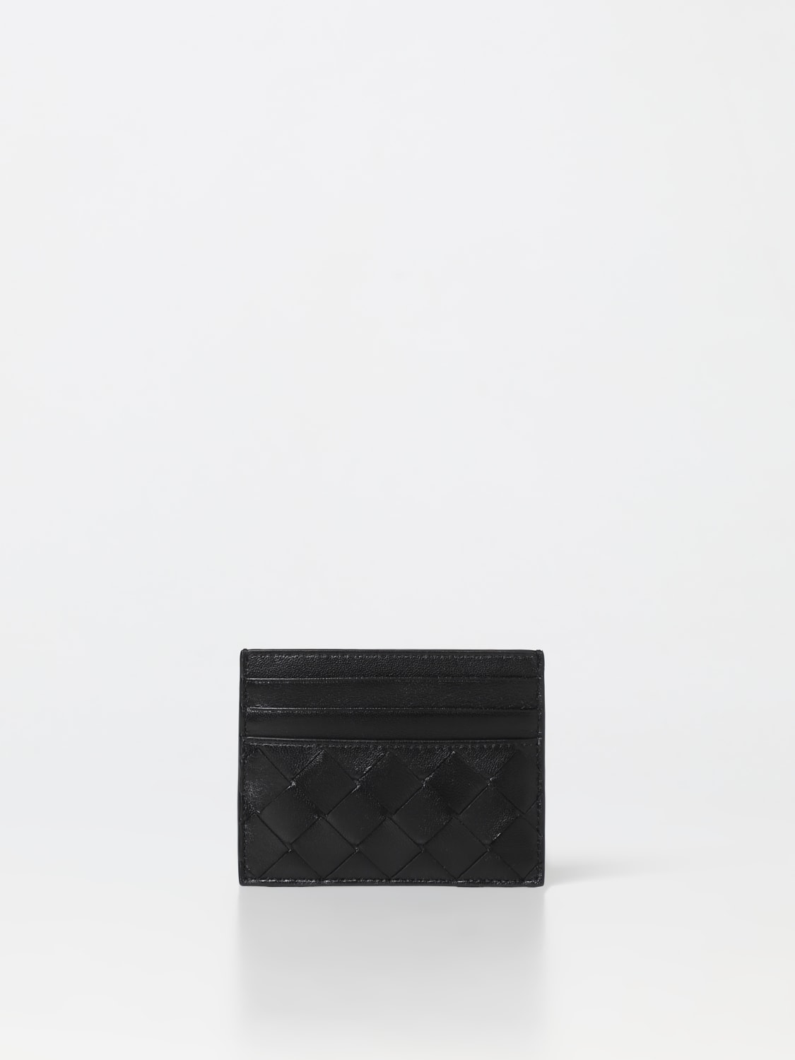 BOTTEGA VENETA WALLET: Bottega Veneta credit card holder in woven nappa, Black - Img 2