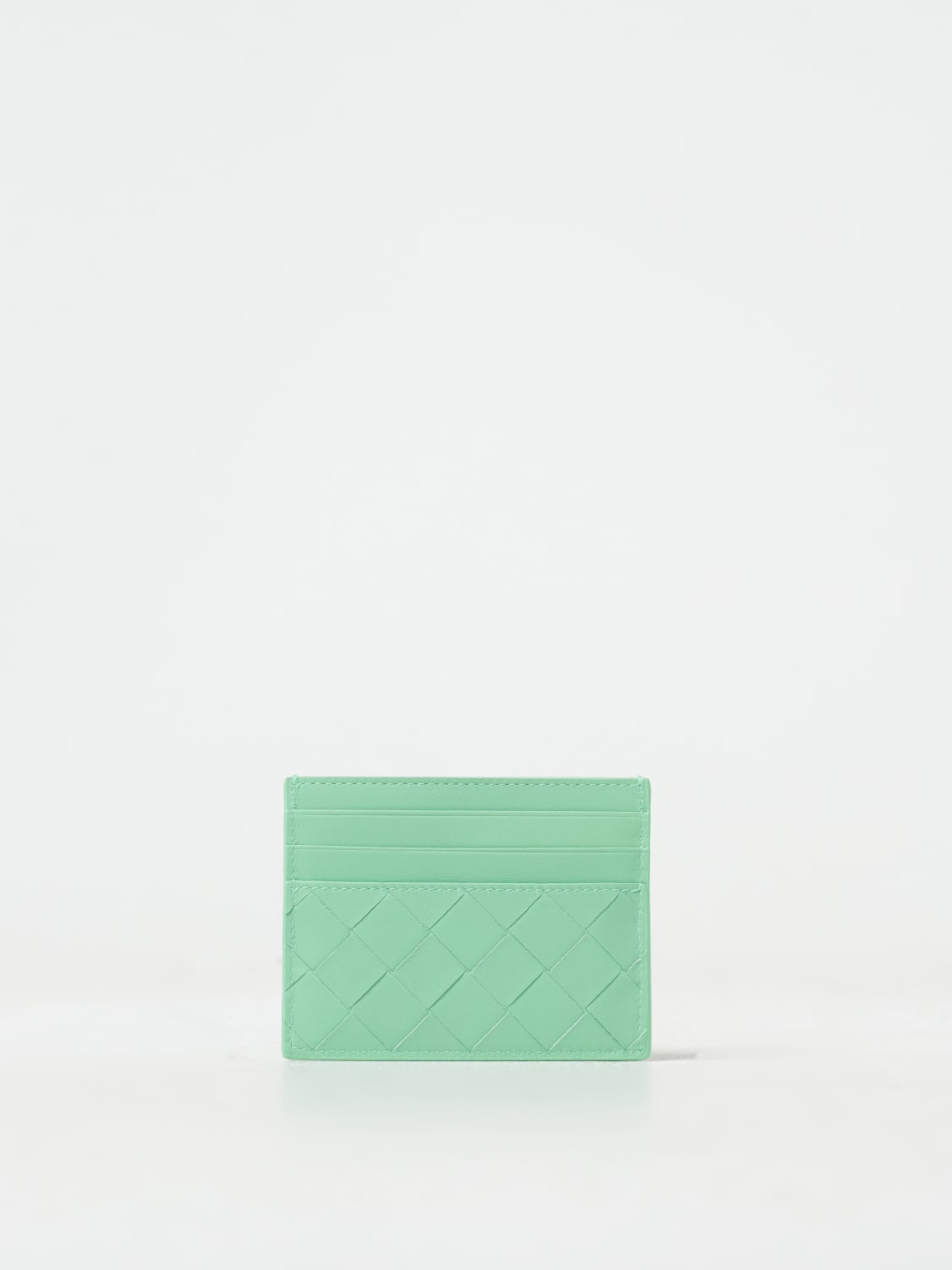 BOTTEGA VENETA WALLET: Bottega Veneta credit card holder in woven nappa, Water - Img 2