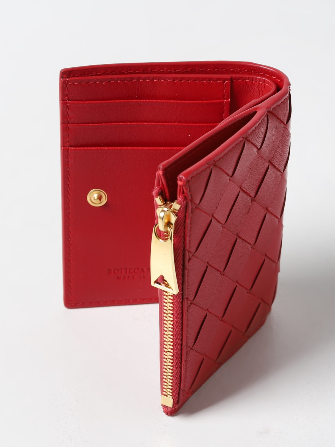 財布・小物その他 BOTTEGA VENETA Woman Wallet Burgundy 742330VCPP3 2247 BOTTEGA VENETA: wallet in woven nappa - Ruby | Bottega