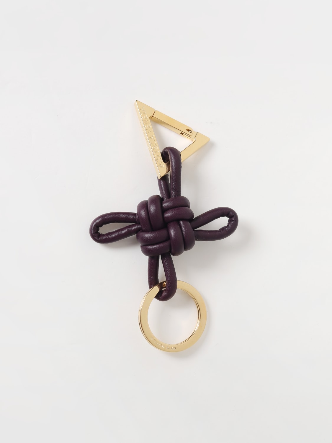 BOTTEGA VENETA: Triangle key ring in leather - Leather | Bottega Veneta key  chain 619100V0050 online at GIGLIO.COM